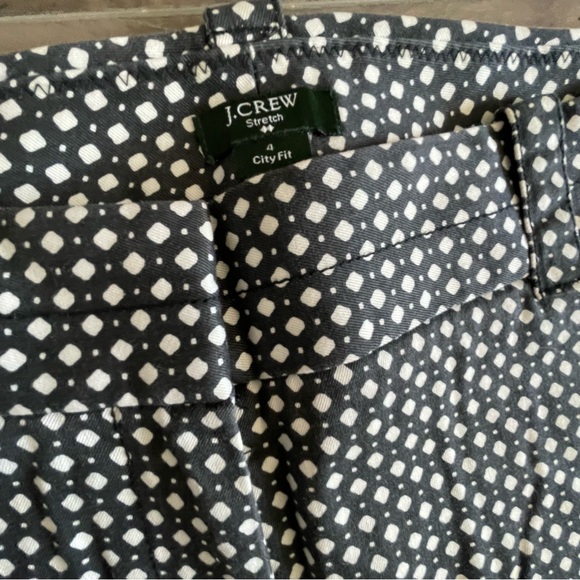 J. Crew Stretch City Fit Capri Pants Black print Size 4 - Picture 2 of 4
